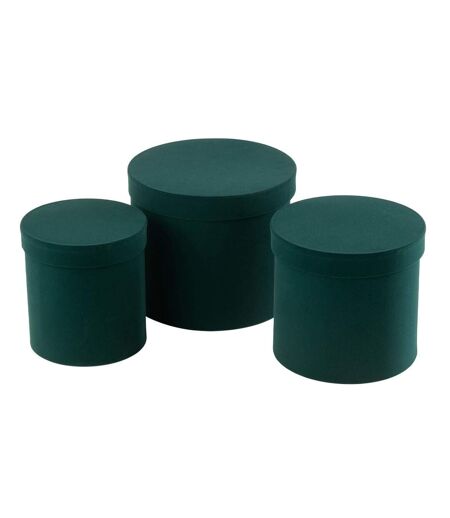 Lot de 3 Boîtes de Rangement Rondes Vaughn 27cm Vert