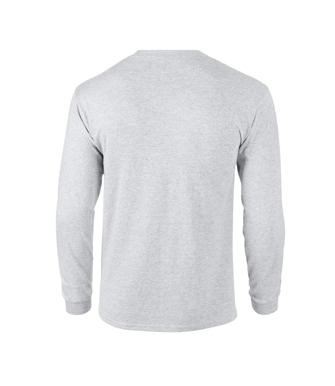 Unisex Adult Plain Ultra Cotton Long-sleeved T-shirt Ash Gildan-2