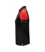 Womens/ladies Polo Shirt Black Red Printer PRIME-3