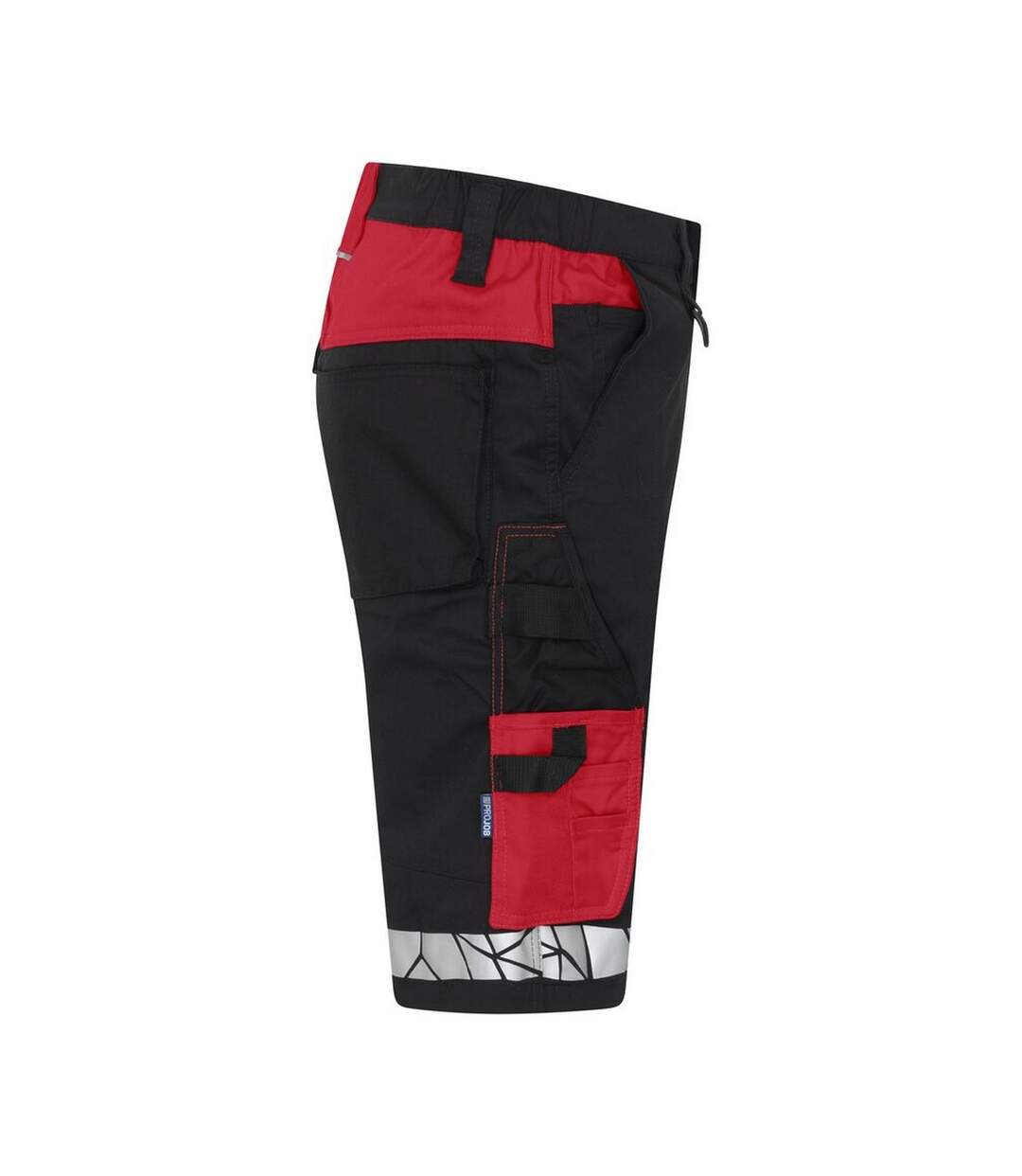 Mens Progression Work Shorts Black Red Projob-4