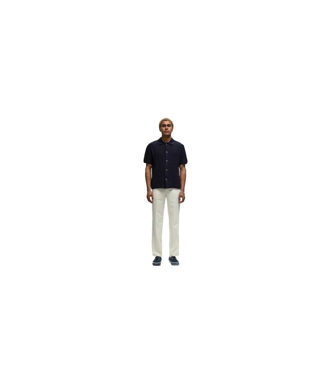 Mens Straight Suit Trousers Cream Lacoste-1