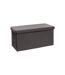 Pouf & Coffre de Rangement Velours 76cm Gris