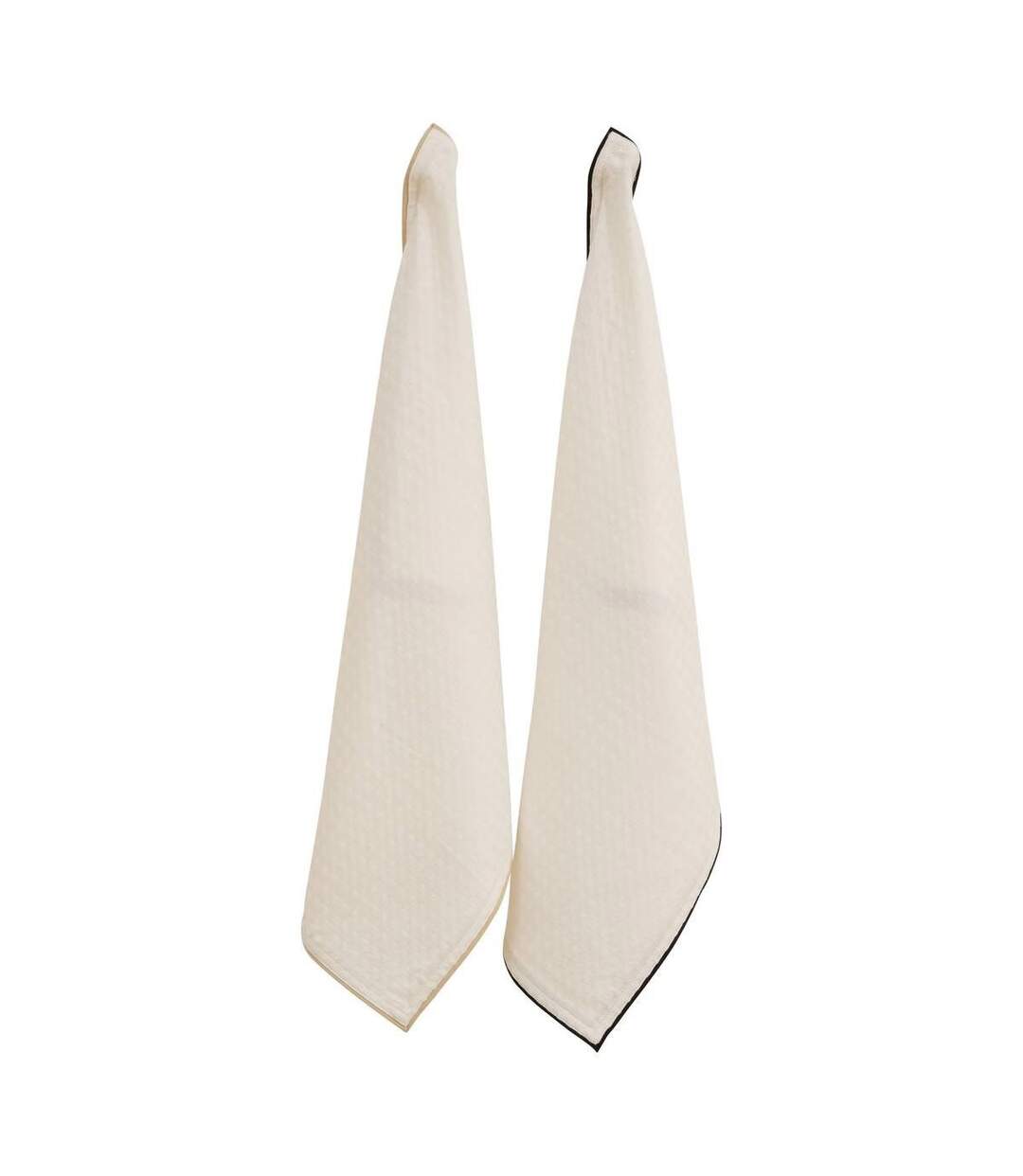 Lot de 2 Torchons de Cuisine Waffle 70x45cm Blanc-1