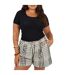 Womens/ladies Scoop Neck Plus Slim T-shirt Black Brave Soul-1