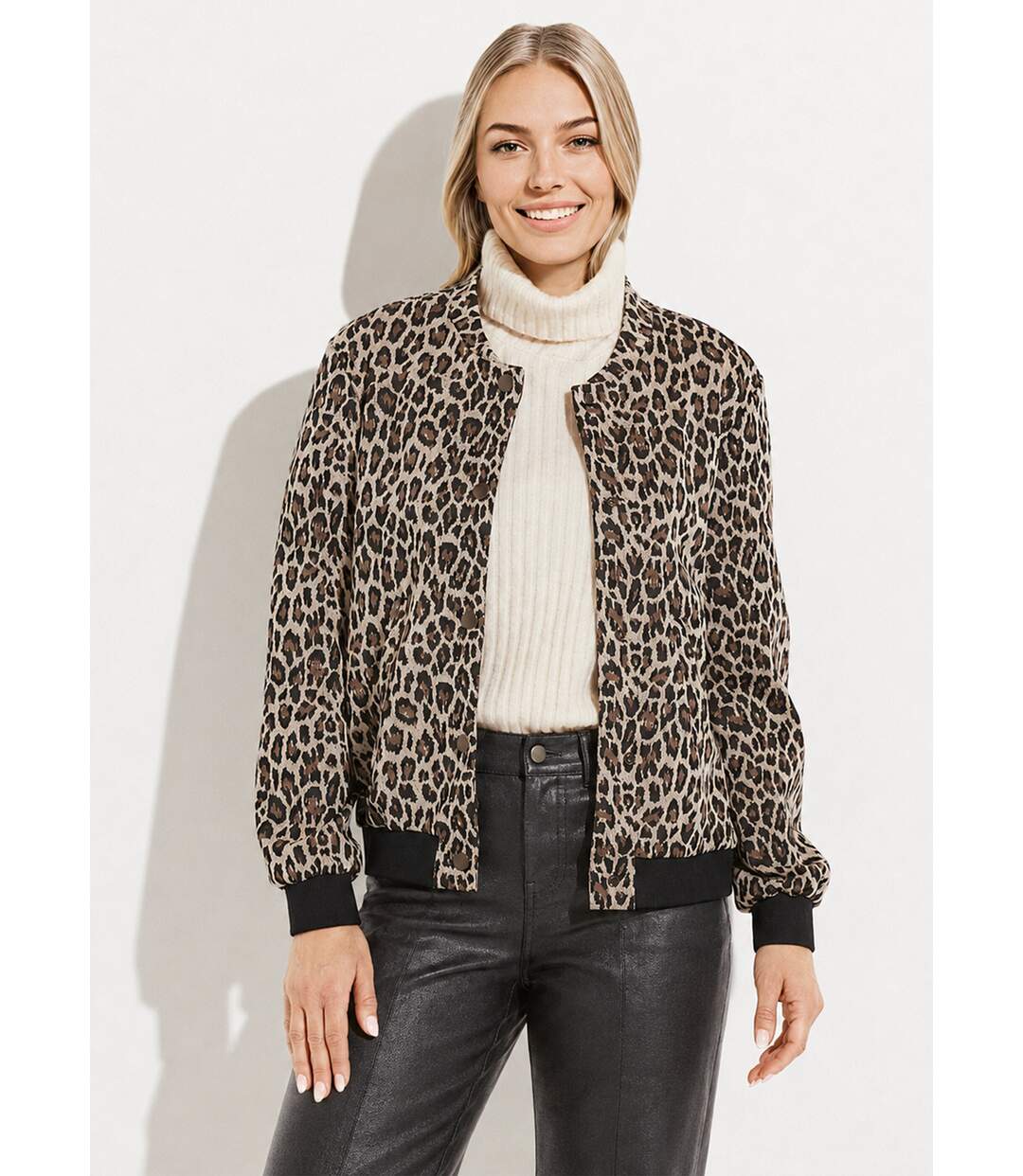 Blouson esprit bomber imprimé peau de bête-1