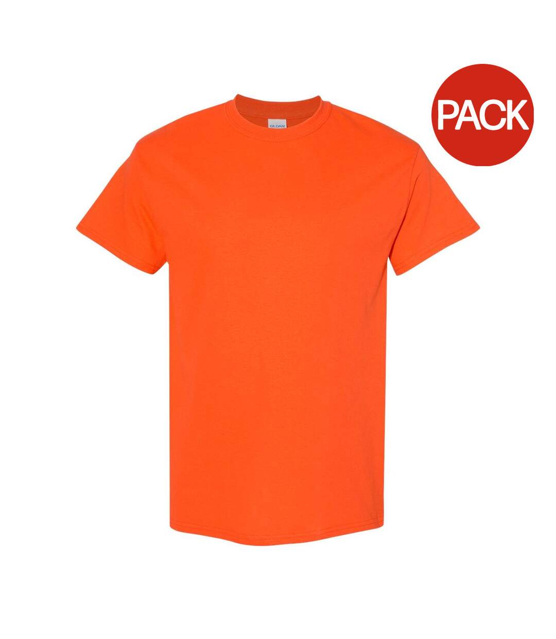 Pack Of 5  Mens Heavy Cotton Short Sleeve T-shirt  Orange Gildan-1