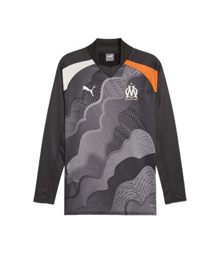 OM Maillot Prématch manches longues Gris Homme Puma 2023/24 - L