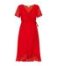 Robe Portefeuille Motif/style Ruché Femme Rouge Yumi-2