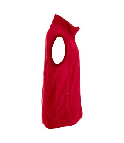 Unisex adult basic polar fleece vest top red Clique