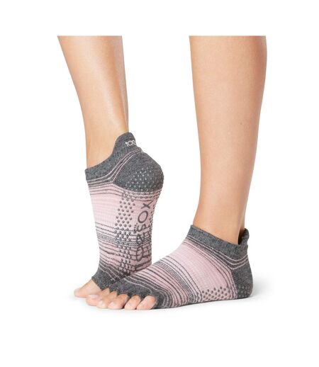 Toesox - Chaussettes à demi-orteils ECHO - Femme (Gris / Rose clair) - UTMQ649