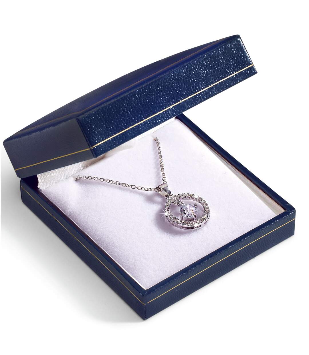 Ketting met ronde Kristallen hanger-5