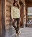 Women's Brown Stretch Corduroy Treggings-3