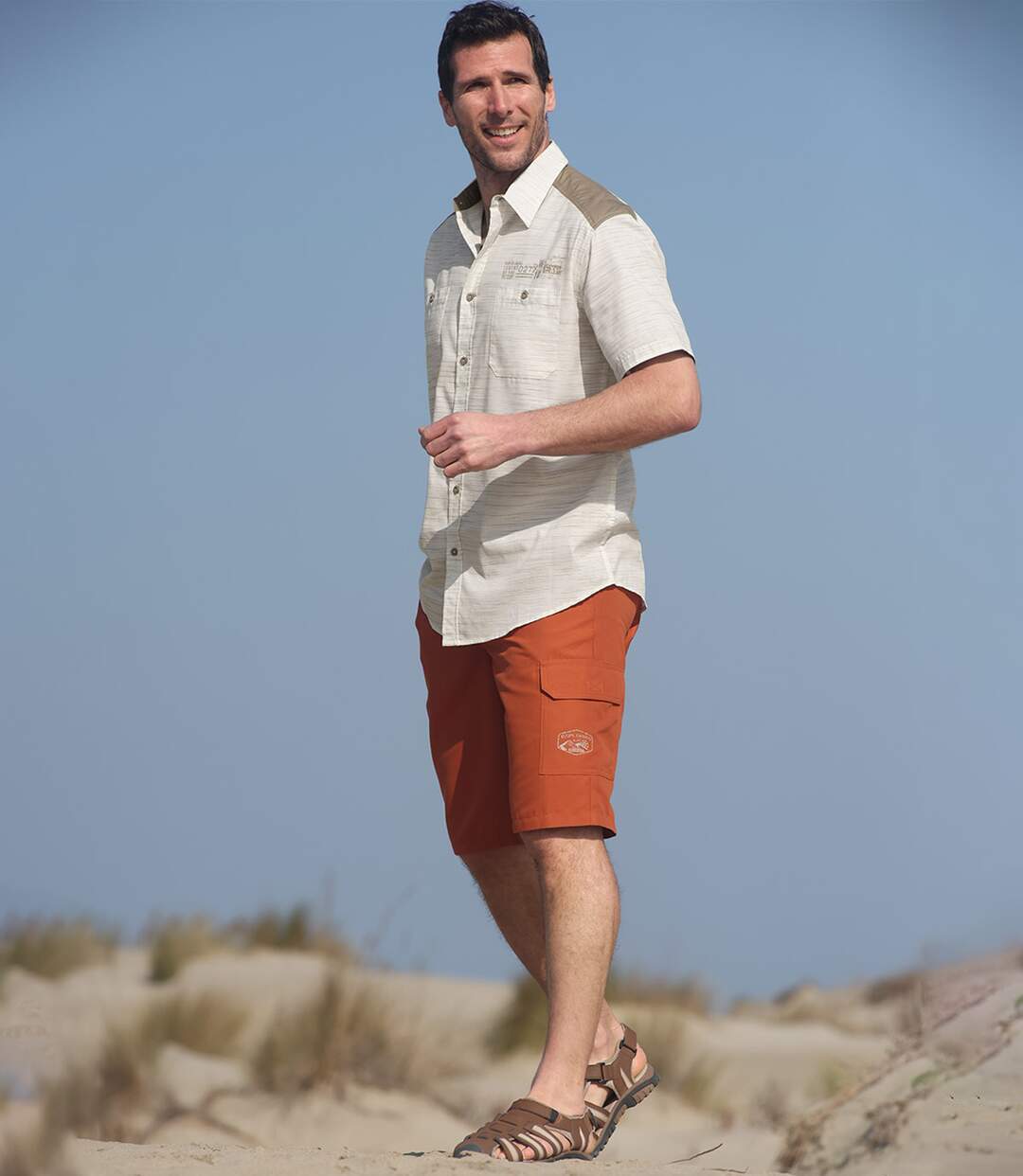 Sommerhemd Wüste aus geflammtem Popelin Atlas For Men