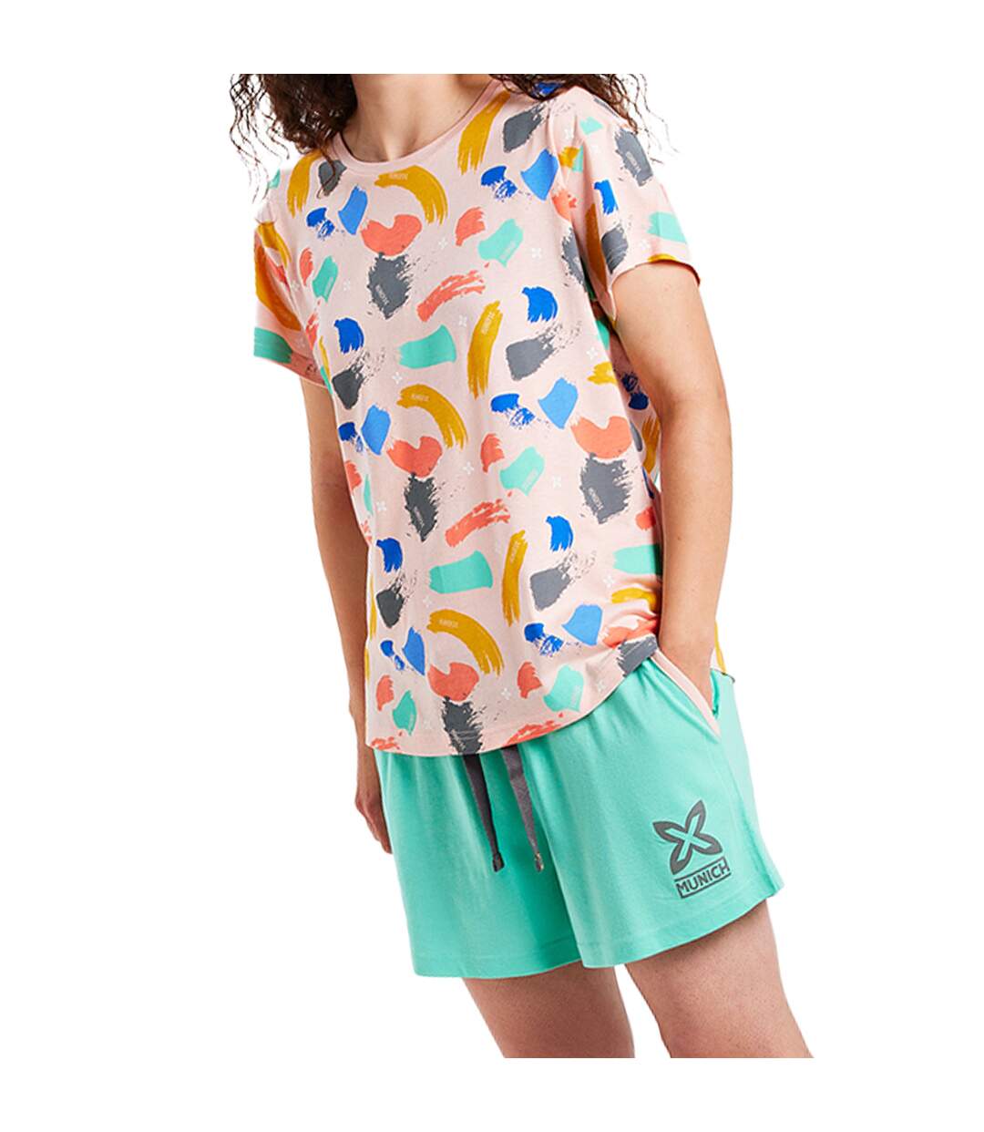 Women's short-sleeved and round neck pajamas MUEH0101-2