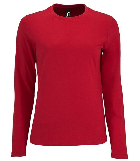T-shirt manches longues pour femme - 02075 - rouge