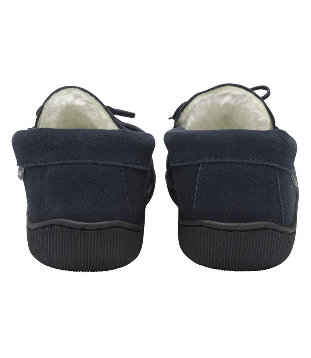 Dunlop - Chaussons mocassins homme cuir suédé marine mémoire de forme-2