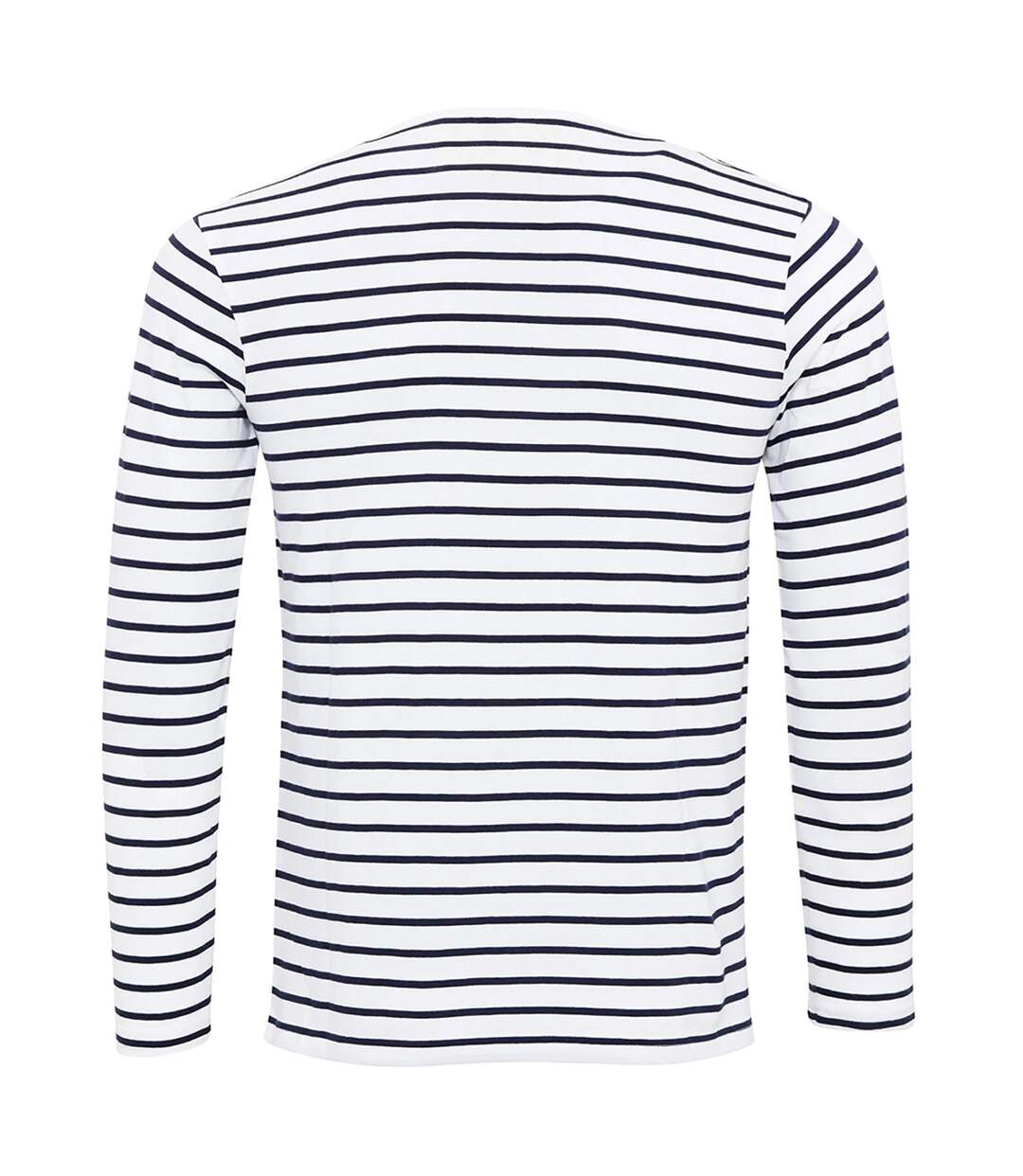T-shirt Long John Homme Blanc Bleu Marine Premier-2