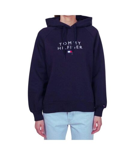 Sweat À Capuche Femme Bleu Marine Tommy Hilfiger