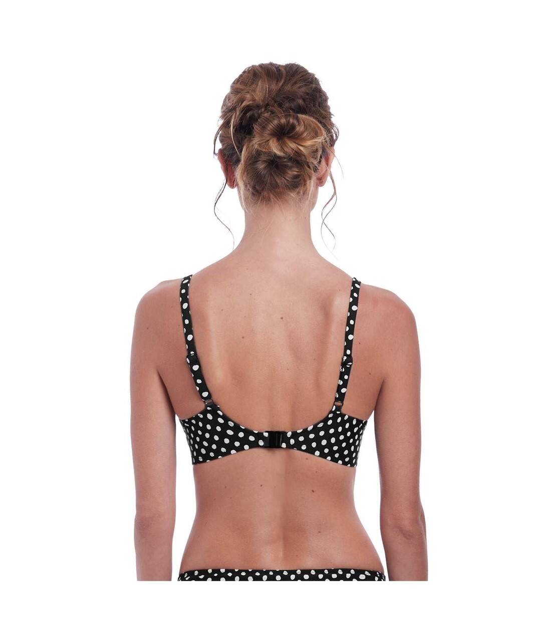 Womens/ladies Polka Dot Underwired Bikini Top Black White Fantasie-3