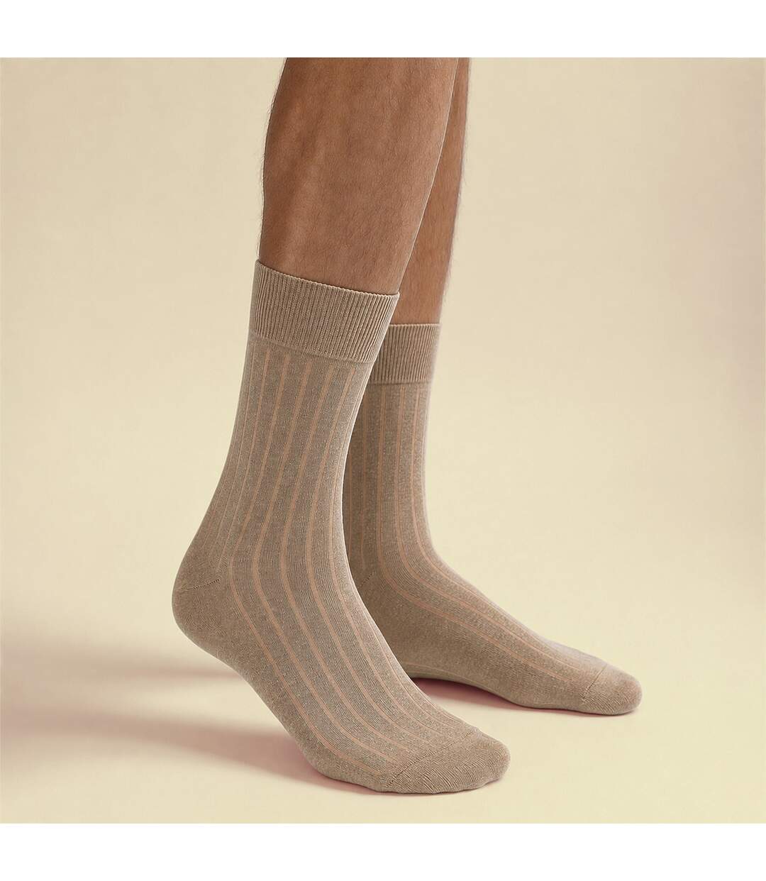 2 Pairs Mens Organic Cotton Camel Wool Socks - Warm Comfort for Everyday Wear-4