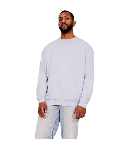 Casual Classics Mens Ringspun Cotton Extended Neckline Oversized Sweatshirt (Heather Grey)