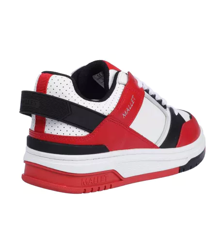 Baskets Compton Homme Blanc Rouge Mallet