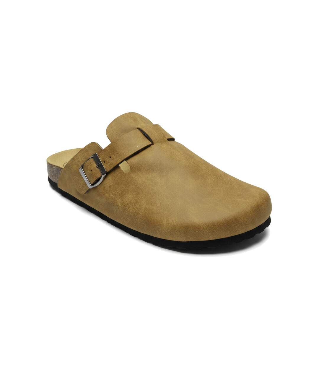 OZABI Sabots Homme Cuir Synthétique Boucle Ajustable Semelle Liège-1