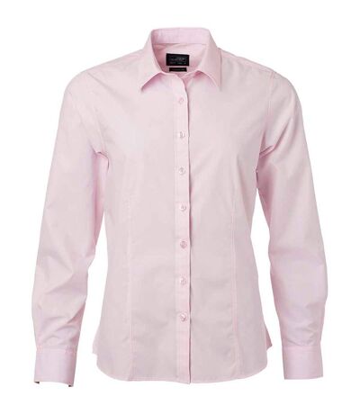chemise popeline manches longues - JN677 - femme - rose clair