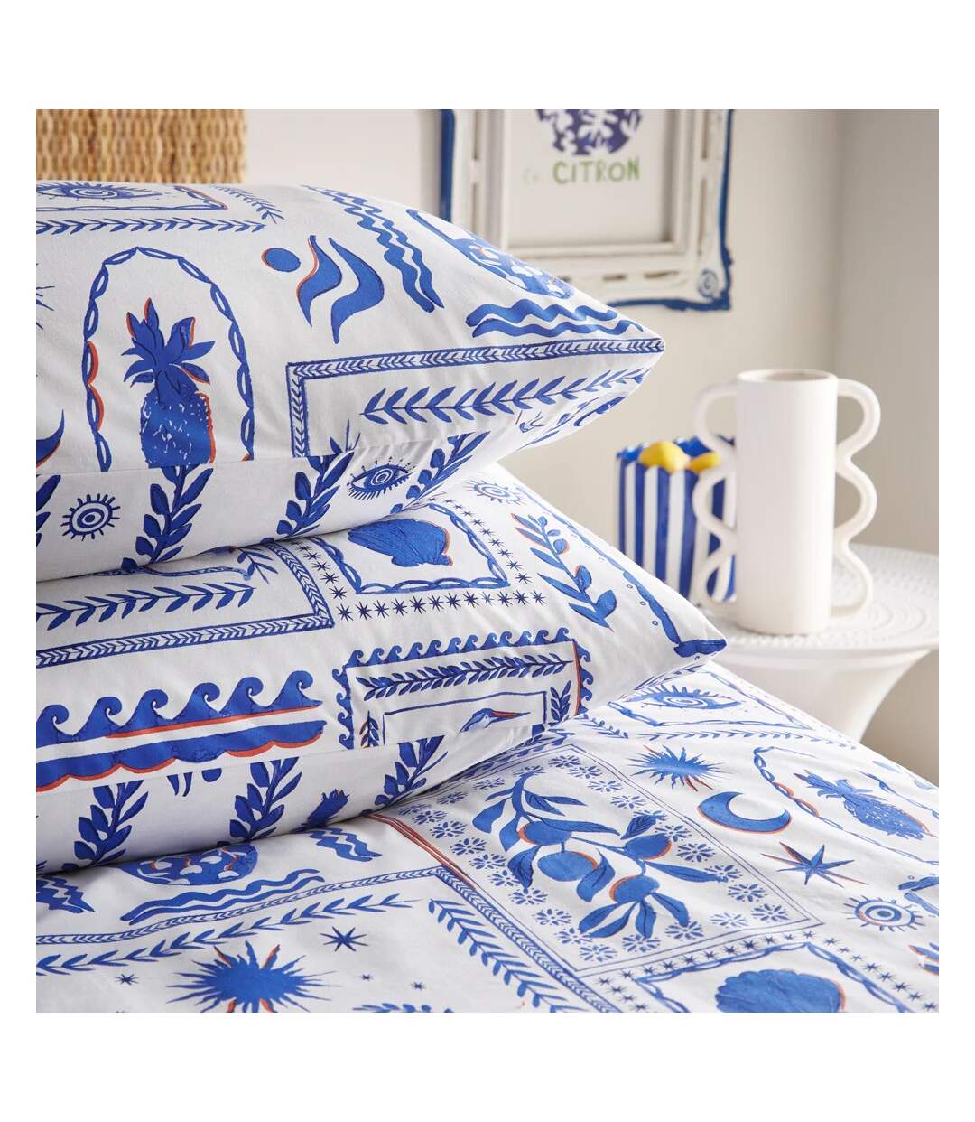 Frieze duvet cover set blue/white Furn-2