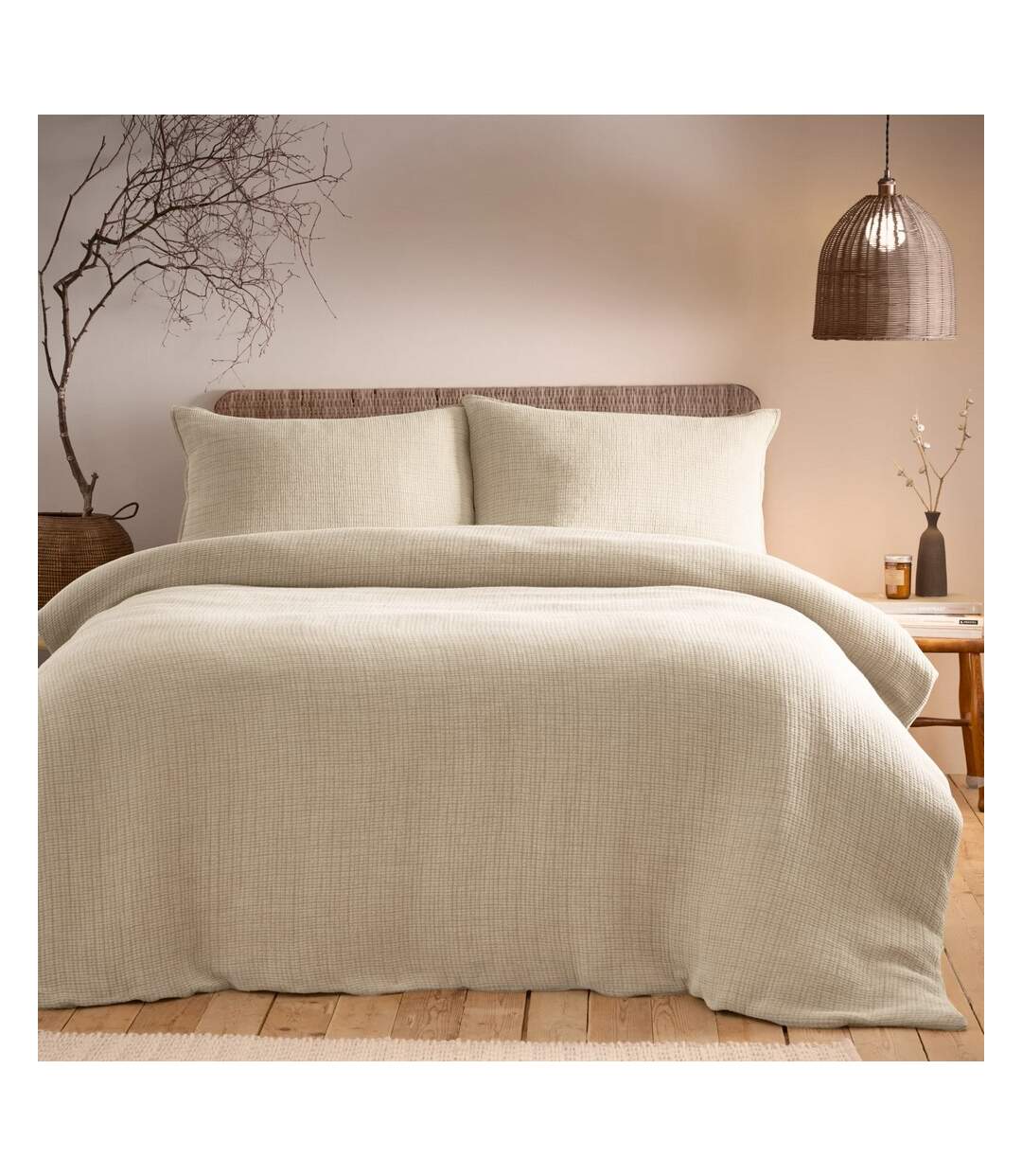 Ribble acid wash duvet cover set natural Yard-1