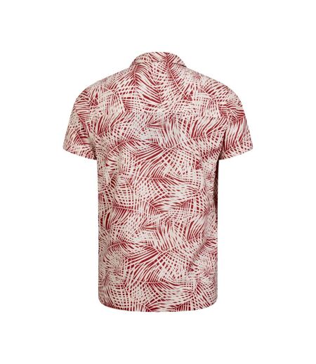 Mountain Warehouse Mens Palm Leaf Beach Shirt (Dark Red/White) - UTMW2927