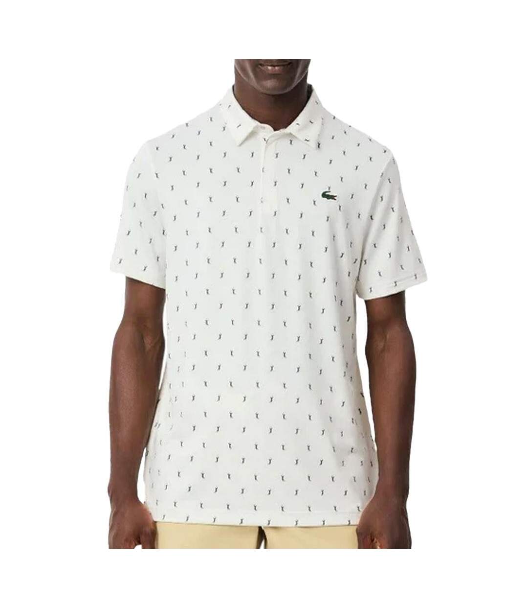 Polo de golf blanc homme lacoste regular fit protection uv-1