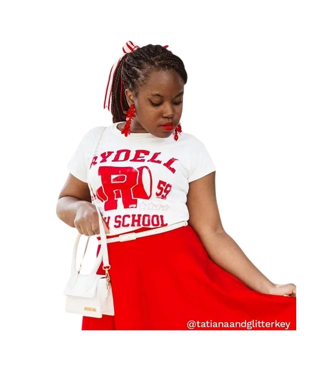 T-shirt Rydell High School Adulte Blanc Grease-4