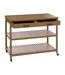 Ilot 2 tiroirs 2 niveaux en bois LINHA - Beige-4