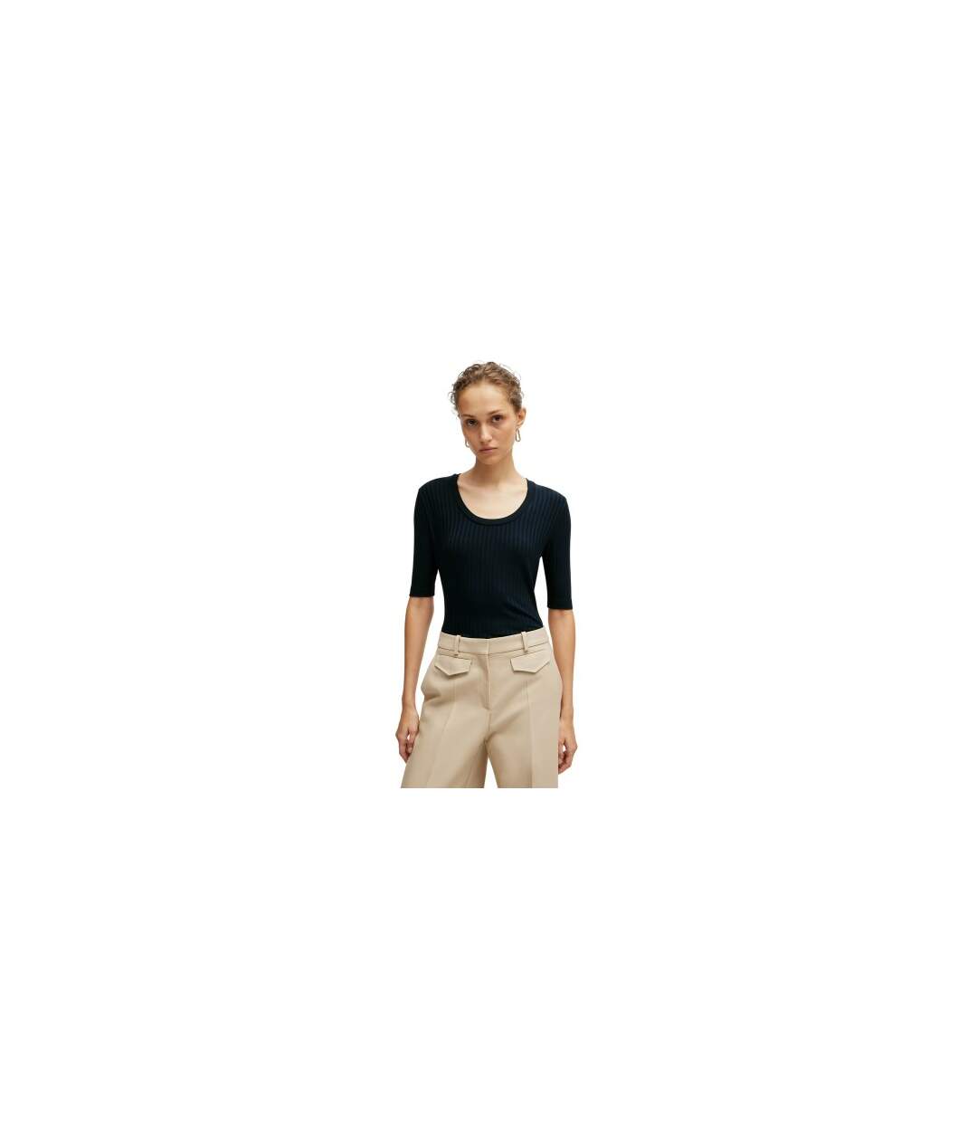 T-shirt Effilie Femme Bleu Foncé Boss-1