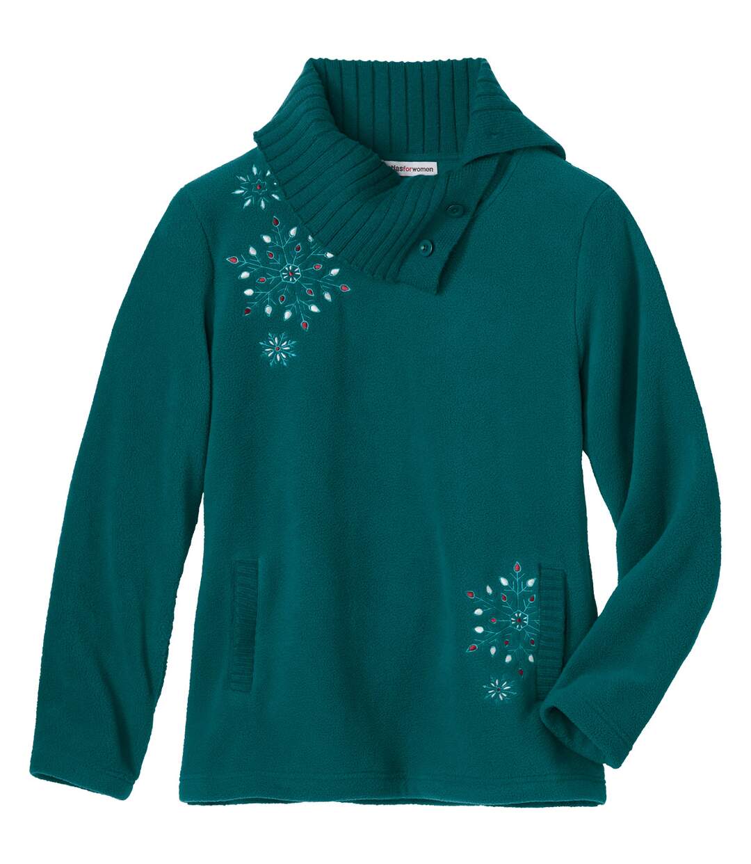 Le Pull Polaire Brodé Finitions Tricot Atlas For Women-2