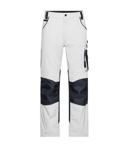 Pantalon De Travail Homme Blanc Carbone James And Nicholson