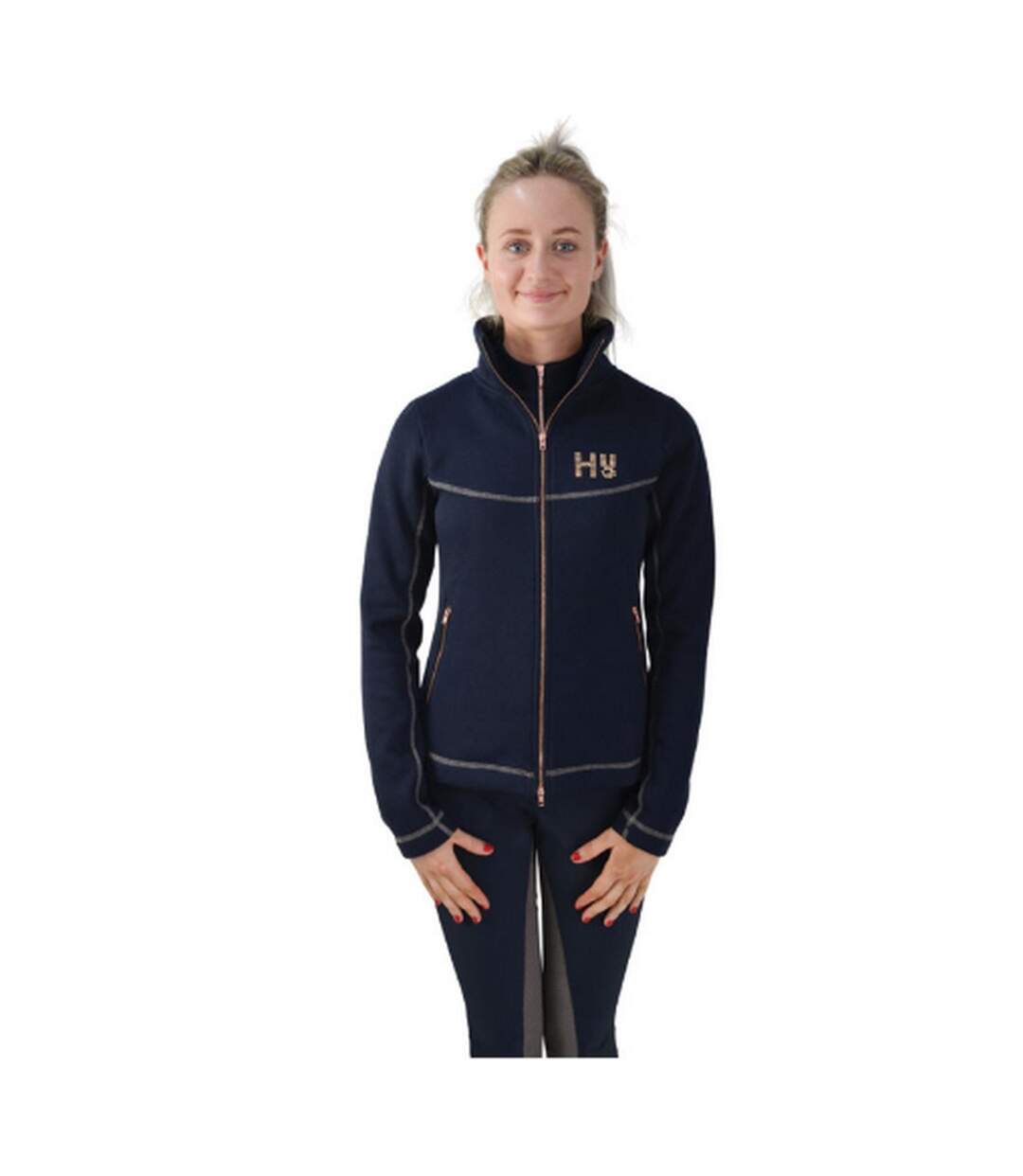 Womens/ladies Kensington Jacket Navy Taupe Rose Gold HyFASHION-2