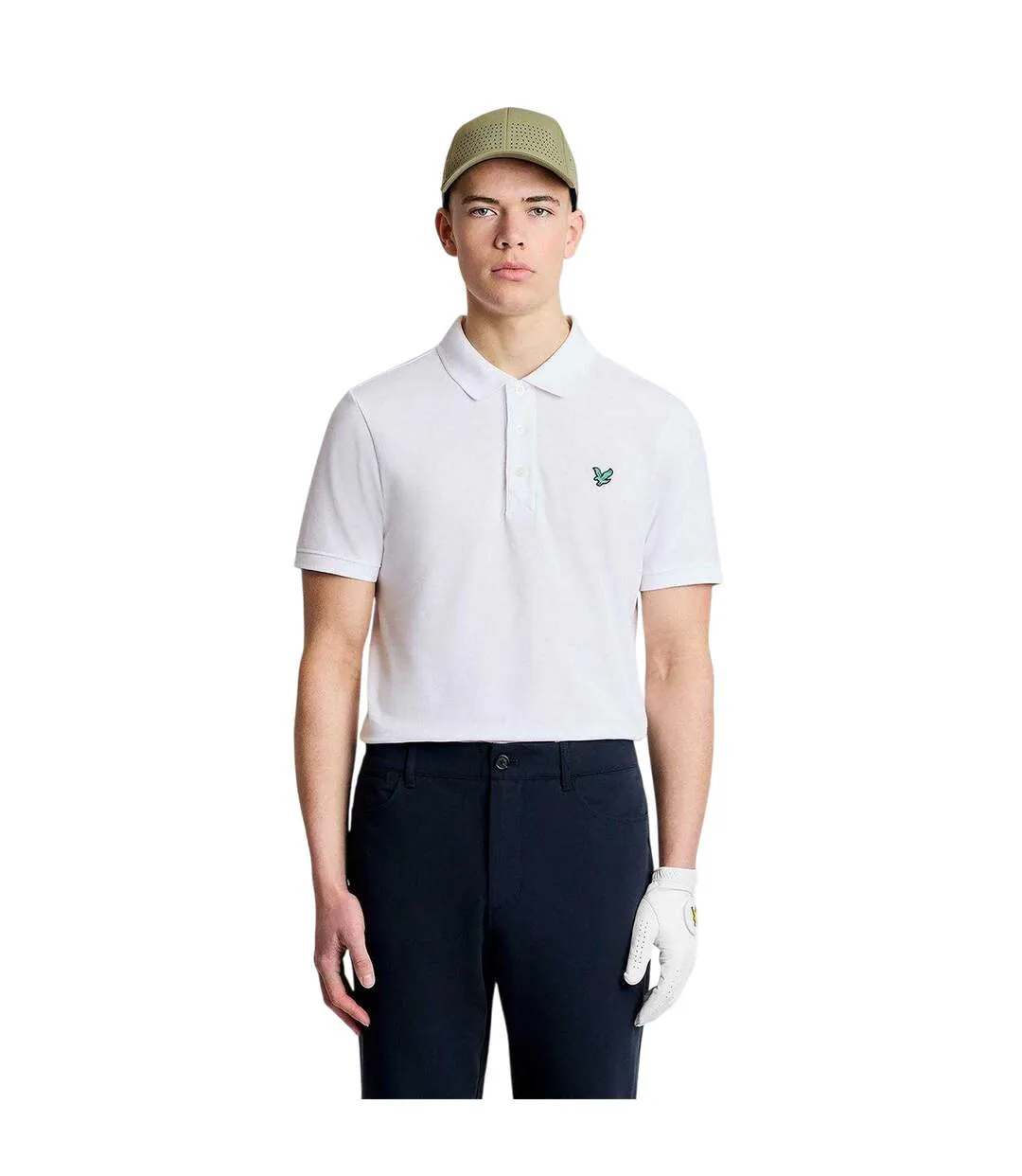 Mens Short-sleeved Golf Polo Shirt White Lyle & Scott-3