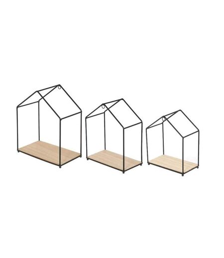 Etagère filaire en forme de maison (Lot de 3)