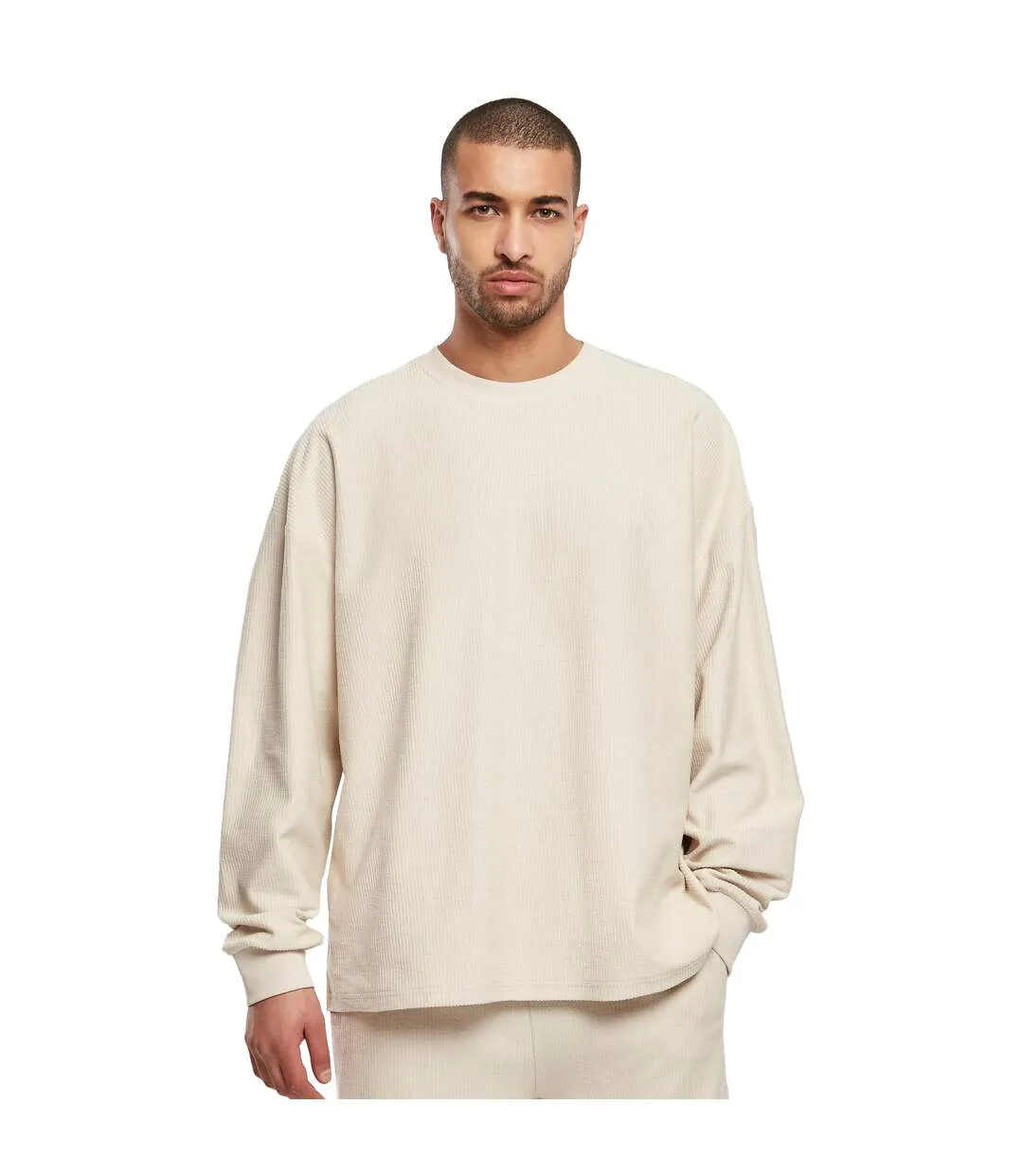 Sweat Motif/style Côtelé Homme Blanc Cassé Urban Classics-2