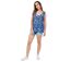 Top été sans manches IVANOE imprimé fleurs bleues Coton Du Monde-1