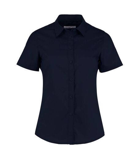 Kustom Kit Womens/Ladies Poplin Tailored Short-Sleeved Shirt (Dark Navy) - UTBC5323