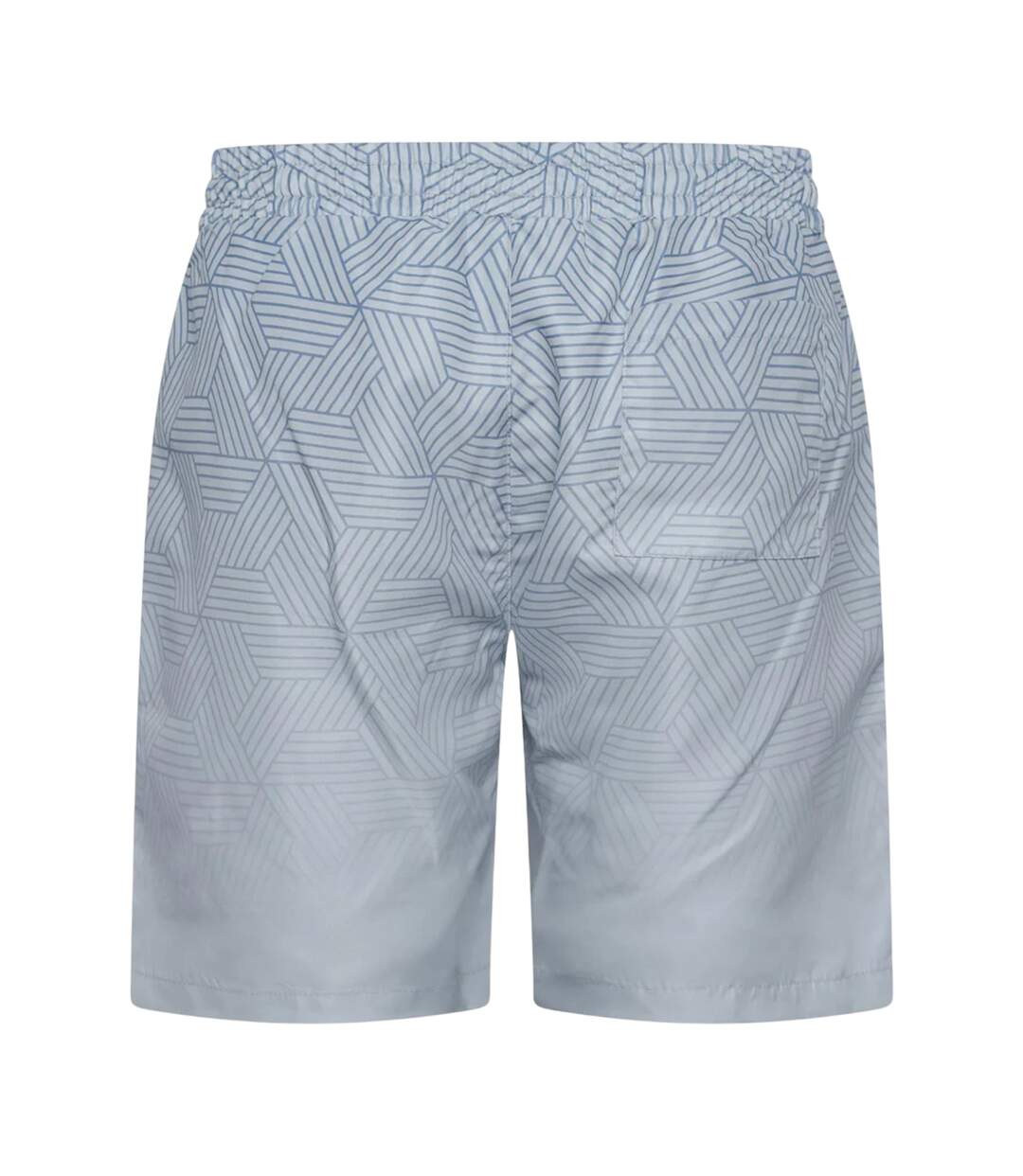 Mens Layotta Geometric Pattern Swim Shorts Denim Blue Crosshatch-2