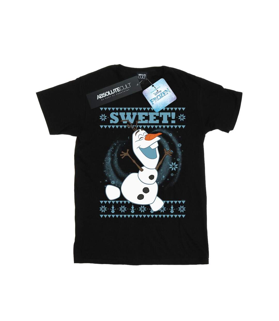 Disney Womens/Ladies Frozen Olaf Sweet Christmas Cotton Boyfriend T-Shirt (Noir) - UTBI24925-1