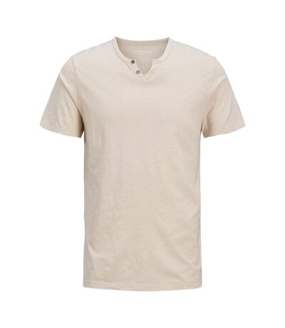 T-shirt beige clair homme jack & jones split neck - 3xl