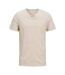 T-shirt beige clair homme jack & jones split neck - 3xl-1