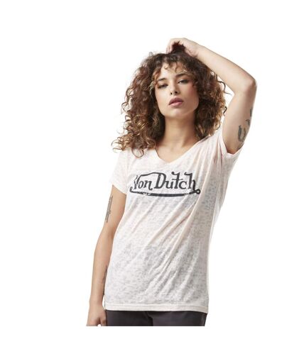 T-shirt femme en col v avec print devant Classic Vondutch
