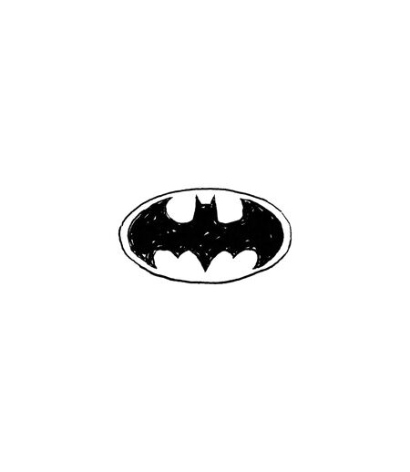 Batman Fun Sketch Logo Print (White/Black) (30cm x 30cm)