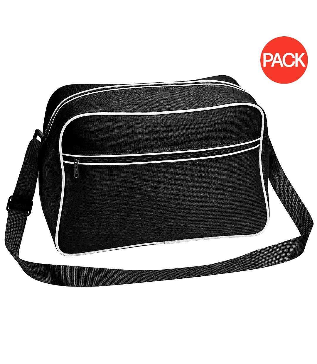 Lot de 2  Sac à bandoulière rétro 18 litres taille unique noir/blanc Bagbase-1